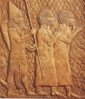 BCE 701 Israelis-Hebrews of Lakhish; Syrian soldier herding two Israelis-Hebrews. (Sennacherib relief)